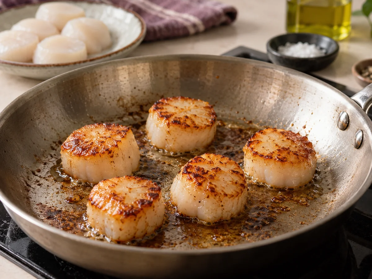 How to Sear Frozen Scallops So They Brown Instead of Steam