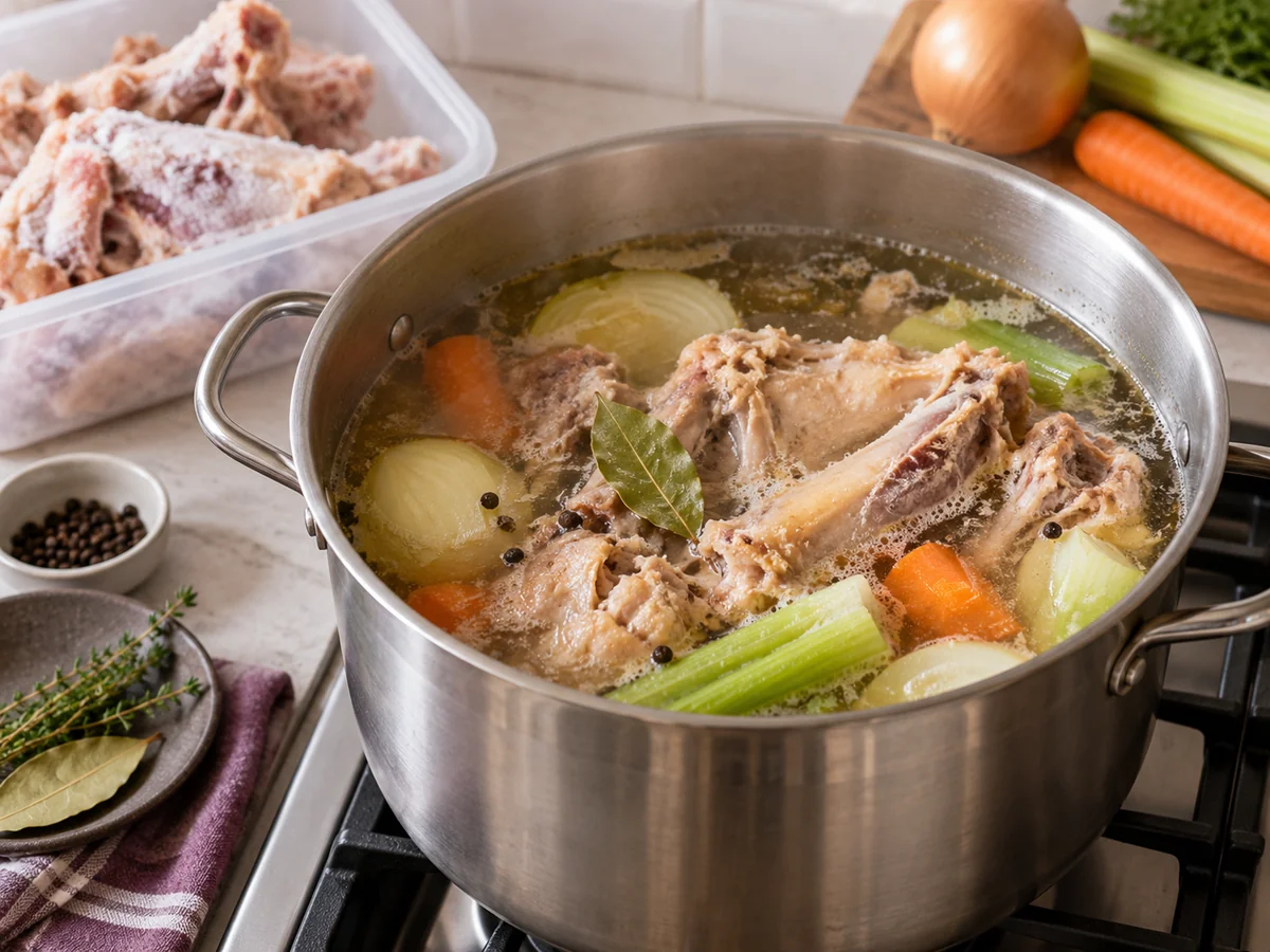 How to Make Chicken Stock from Frozen Chicken Bones