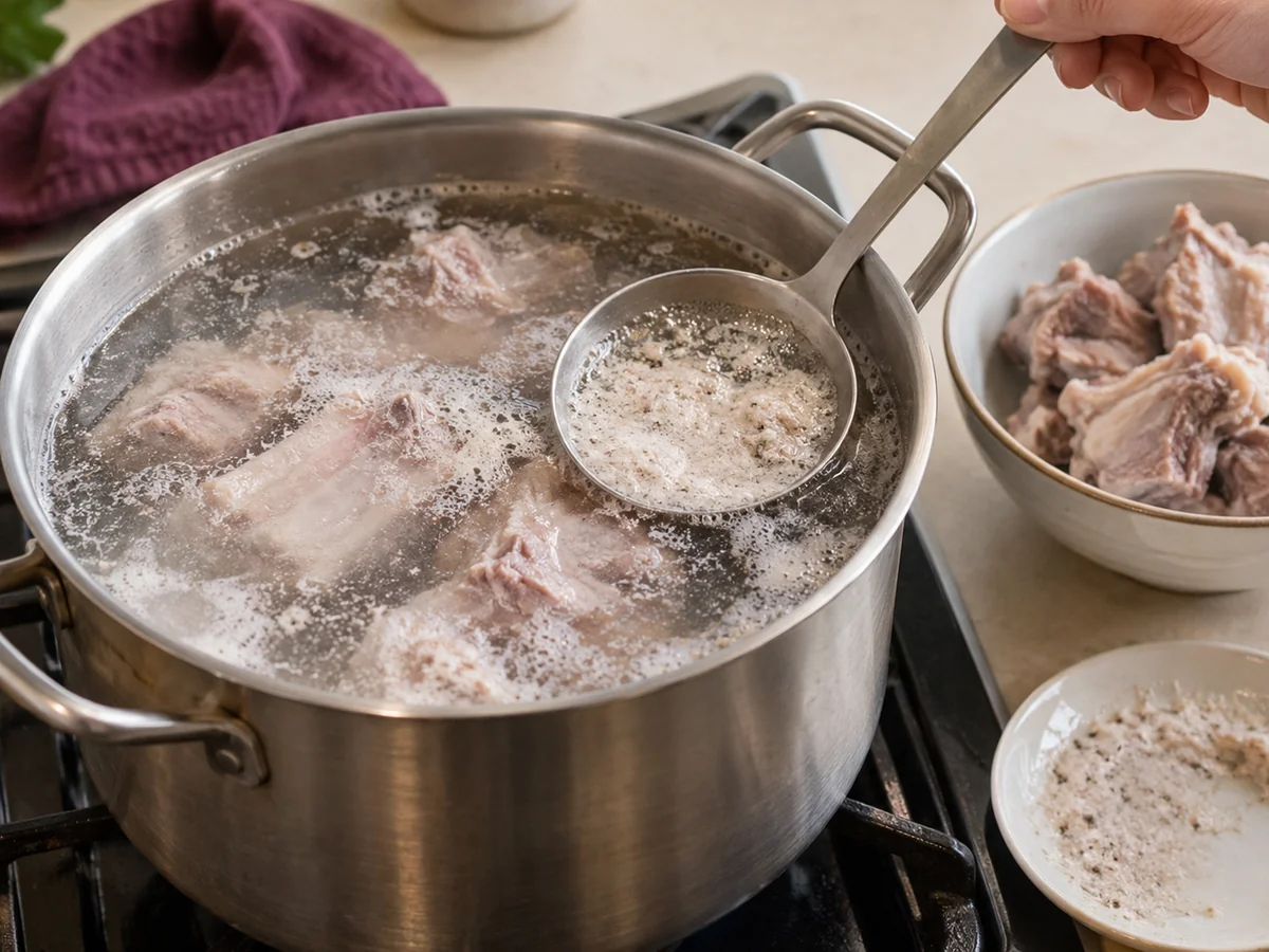 How to Blanch Pork Bones for a Soup That Stays Clear