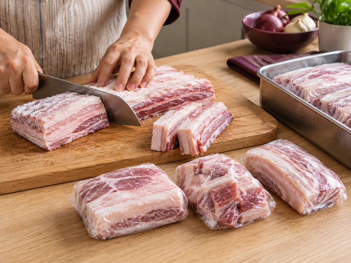 How to Portion a Whole Pork Belly and Freeze It So It Is Still Good Later