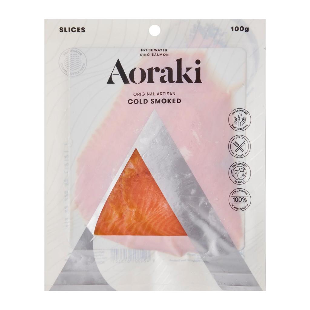 Aoraki NZ King Cold Smoked Salmon Slices, 100g - Frozen