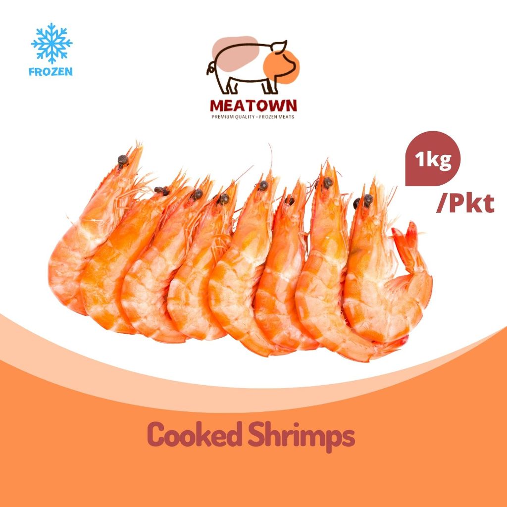 [Meatown]  Live Frozen Cooked Prawn TIGER Shrimp  美人虾 (1kg/pkt)