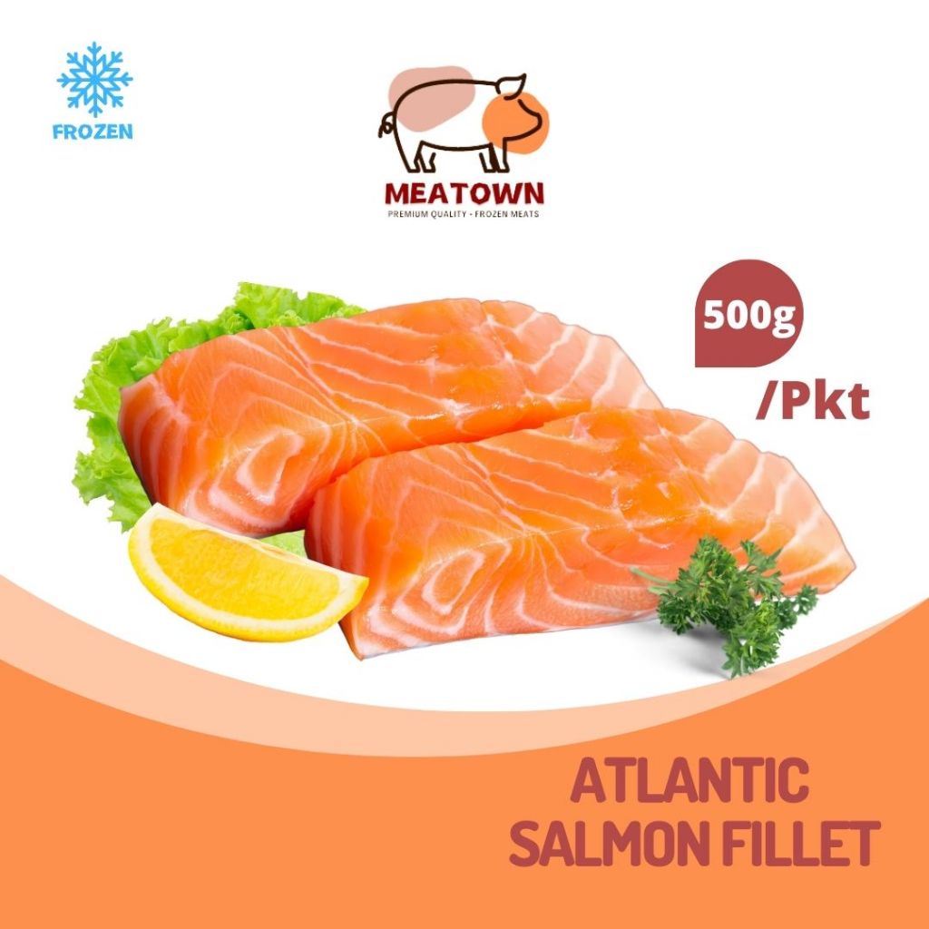 [Meatown] Premium Atlantic Salmon Fish Fillet (500G +/-) Fresh Frozen Seafood 三文鱼