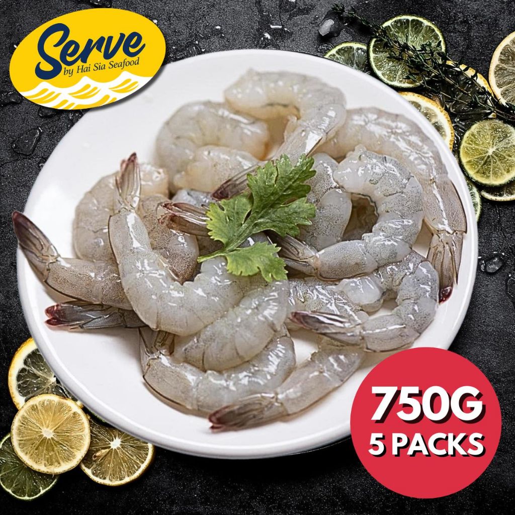 Serve by Hai Sia Chemical-Free Peeled Prawns 0% Glazing Steamboat - Frozen
