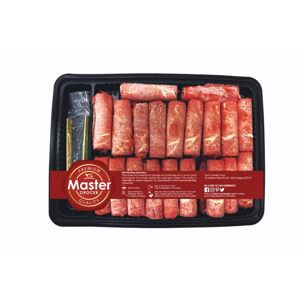 Master Grocer Hotpot Sliced Black Angus Beef Chuck Rolled Shabu 250g - Frozen
